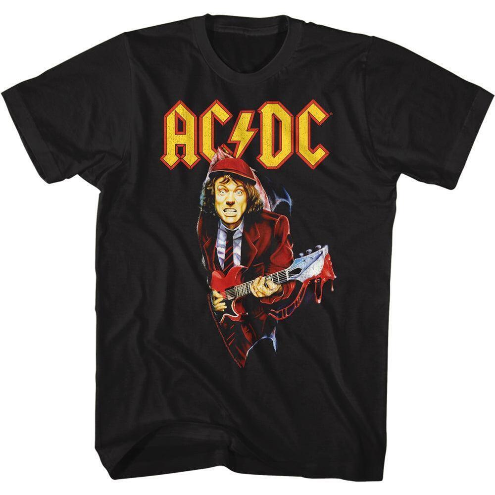 Acdc Angus Young Bloody Guitar Black Tshirt